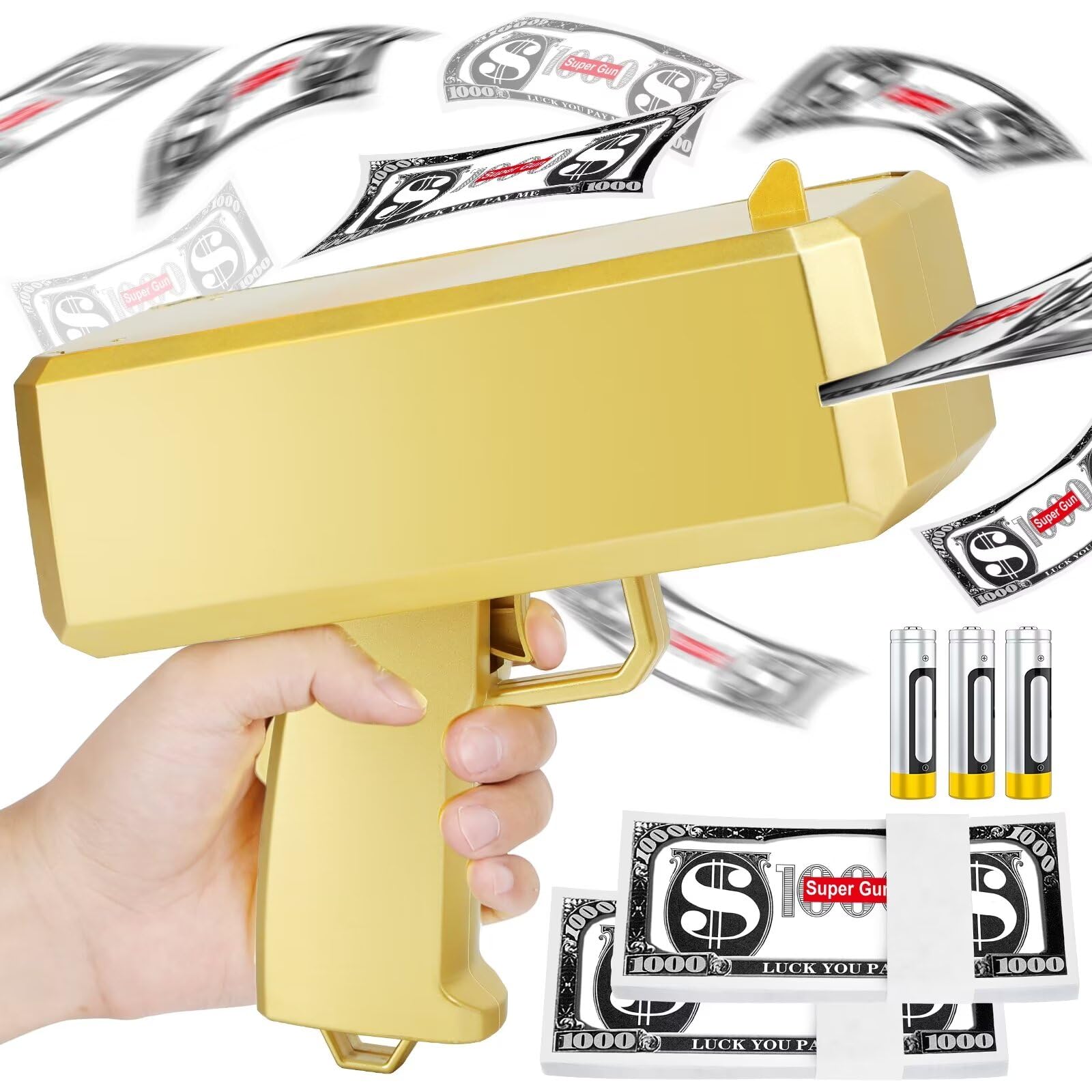 Amazon.com: Gold Money Gun Shooter Cash Cannon Money Shooter