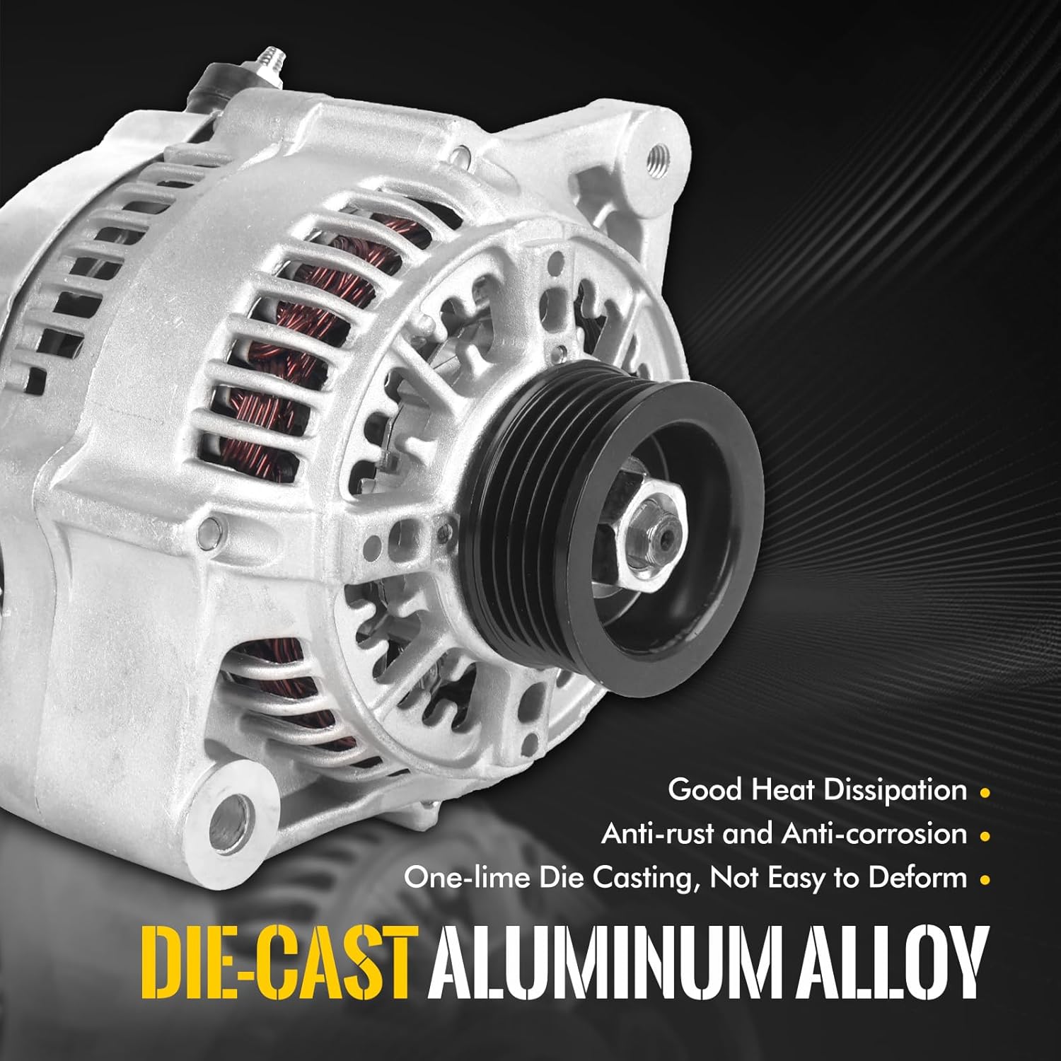 KUSATEC AND0188 New Alternator Fit for Dodge Dakota Durango Ram 2500 3500 4000 Van 1999 2000/ Ram 1500 1999 2000 2001 3.9L 5.2L 5.9L 8.0L, 117Amp 12V CW 7-Groove Pulley OE# 11577N 40052024 56027912AB