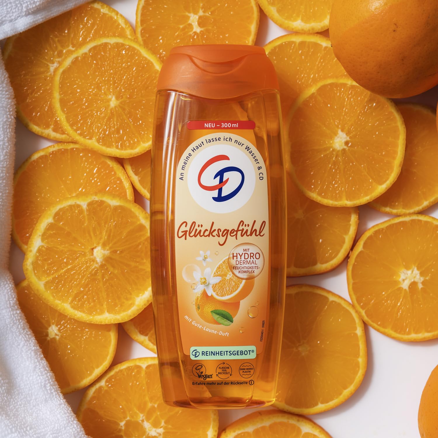 CD Dusche 'Glücksgefühl' | Belebendes Duschgel mit Gute-Laune-Duft | Mit Hydro-Dermal-Komplex | Für empfindliche Haut | ohne Mikroplastik & vegan | 300ml - 5