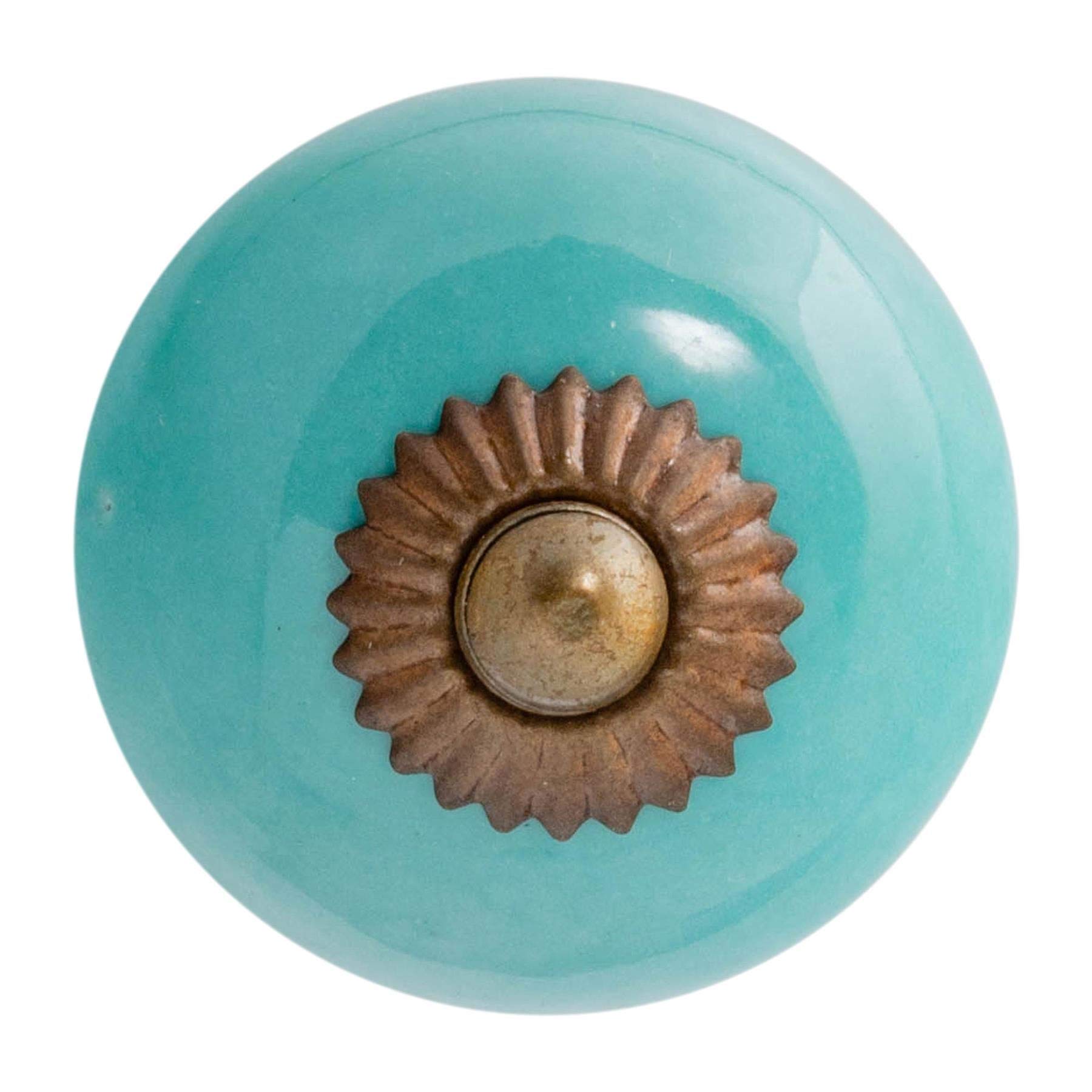 Nicola Spring Round Ceramic Cabinet KnobsTurquoisePack Of 6 from B&Q