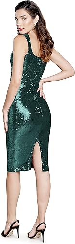 Miniatura 2 de Dress The Population Vestido midi ajustado con cuello en V redondeado Sloane para mujer