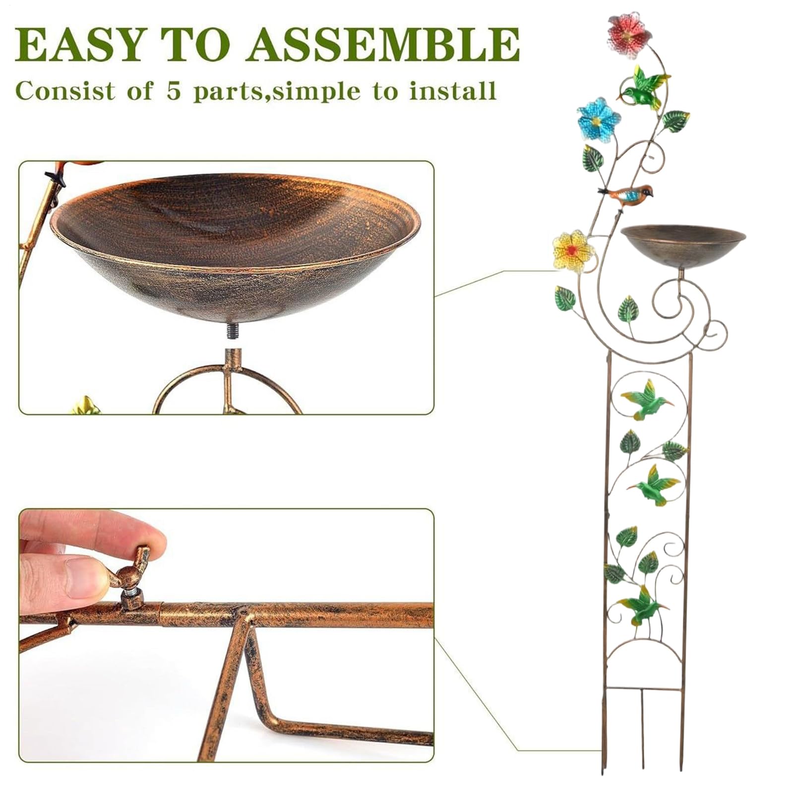 Generico Bagno per Uccelli da Giardino Decorazione Abbeveratoio | Vasca E Mangiatoia Per Uccelli Giardino Patio Cortile e Cortile Posteriore e Corte Interna