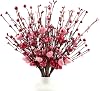 8PCS Heart Shaped Berry Picks,17inch Artificial Valentines Day Flowers Decor Valentines Heart Picks for Valentines Day Gifts Home Wedding Candlelight Dinner Anniversary Decor