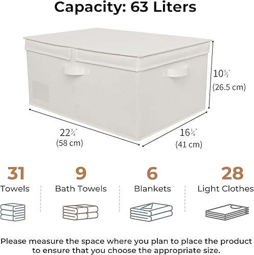 Miniatura 5 de GRANNY SAYS Contenedores de almacenamiento grandes con tapas, cajas de almacenamiento decorativas con tapas dobles, organizador de armario