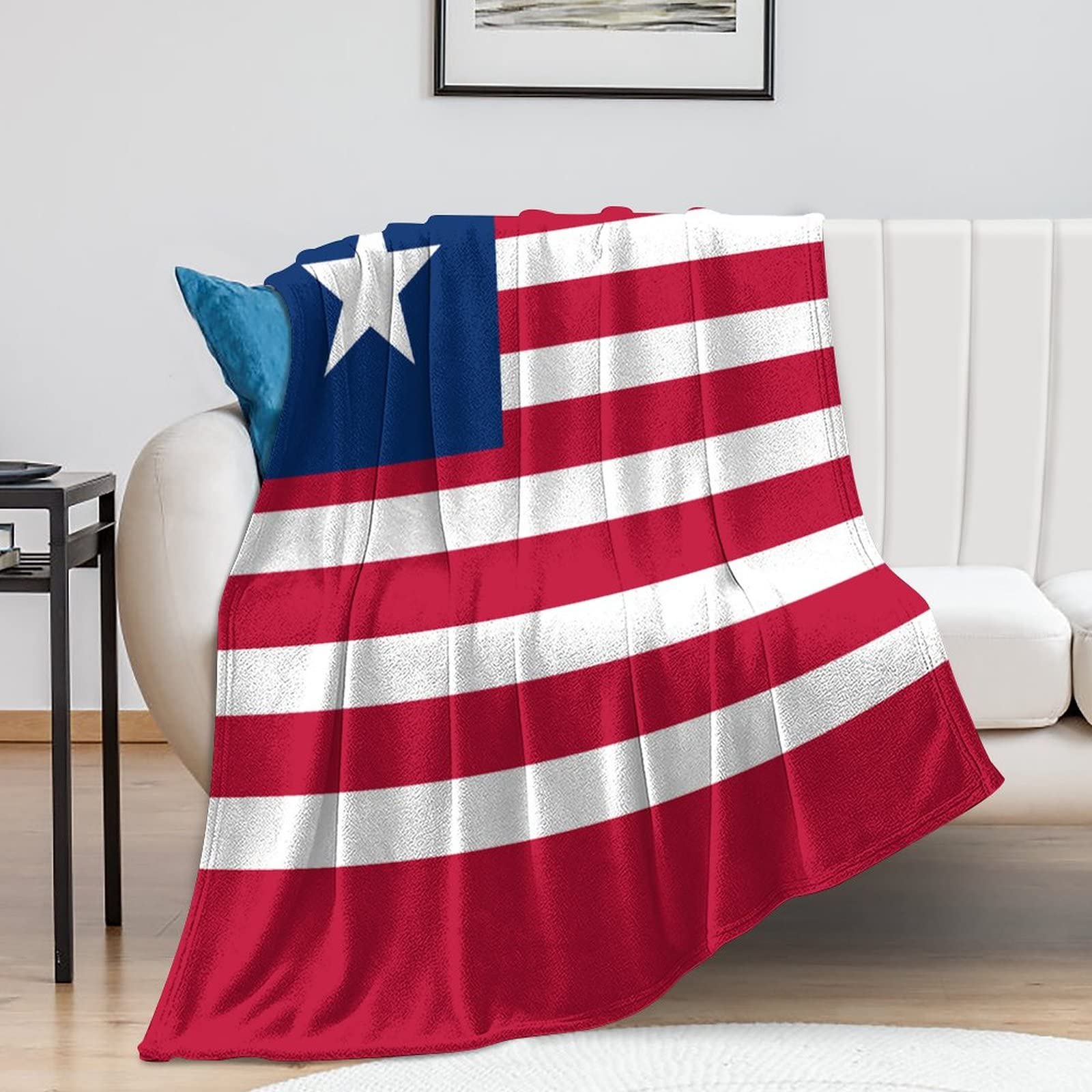 Couverture plaid Liberia peluche douce grand format 152x203 réversible lit