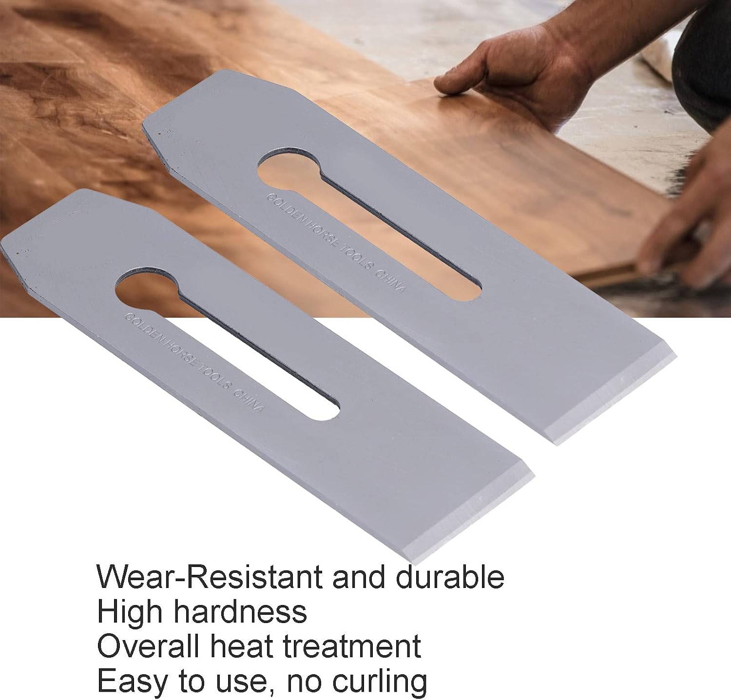 2Pcs Planer Blades, Wood Planers Wide Replacement Bench Plane Blades,Steel Portable Bench Planes for Woodworking Handwork