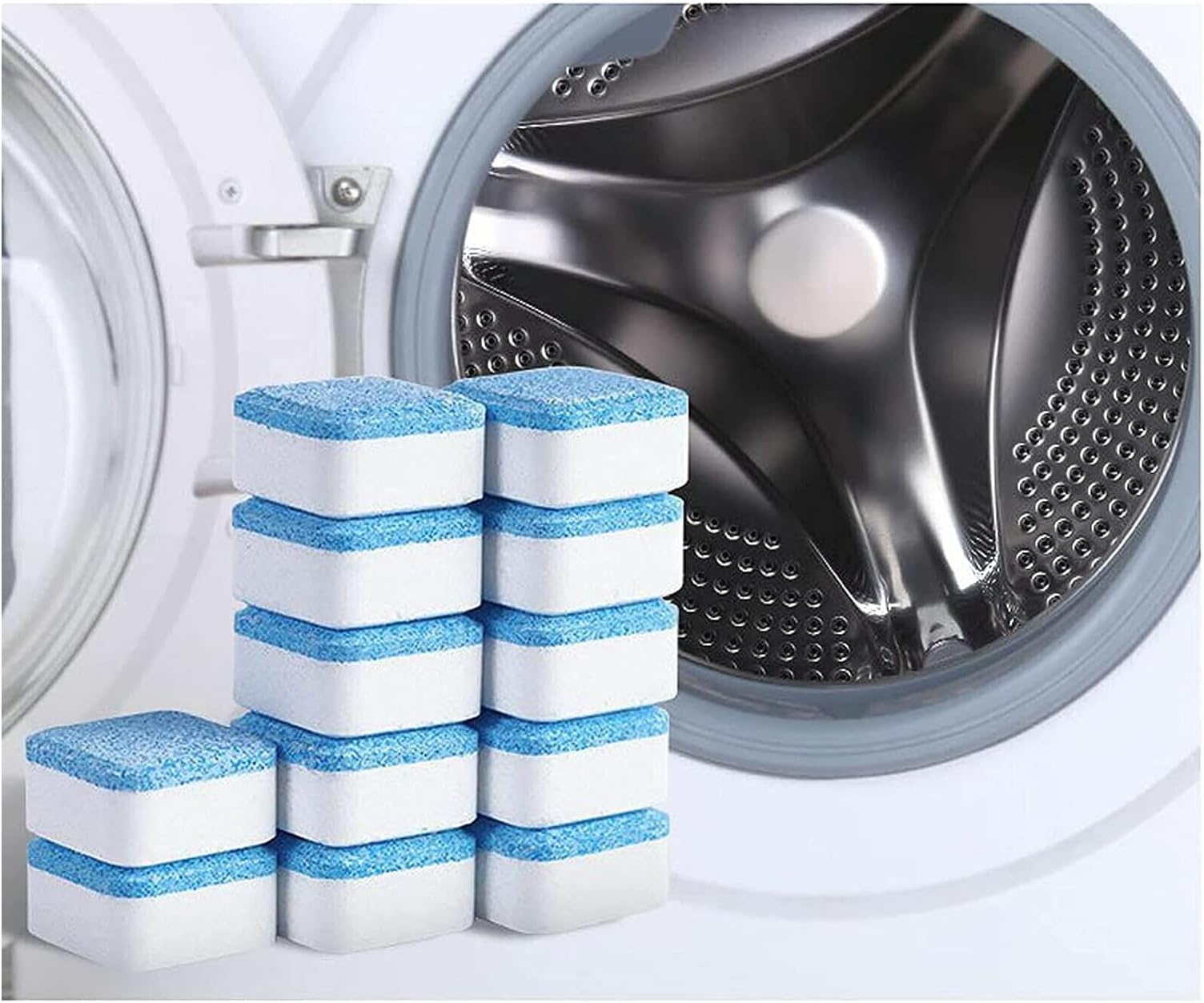 XSOURCE Washing Machine Deep Cleaner Tablets, De-scaling Tablets for All Company's Front & Top Load Machine, for Perfectly Automatic Cleaning of Tub & Drum Stain Remover (24)