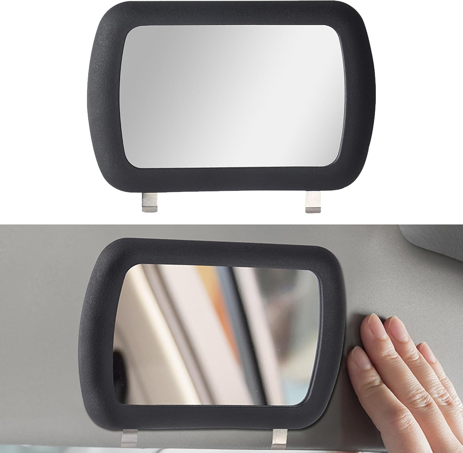 Car Vanity Mirror, Clip-on HD Vehicle Sun Visor Makeup Cosmetic Mirror, Portable Car Visor Cosmetic Mirror for Women Girls, Universal Car Interior Accessories for SUV Sedan Truck