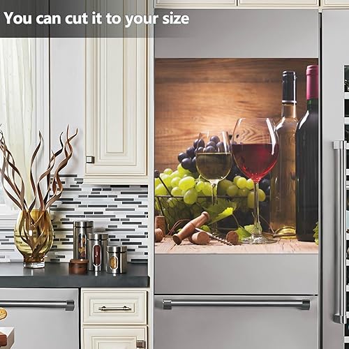 Miniatura 6 de xigua Cubierta magnética decorativa del imán del lavavajillas del tema del vino, cubierta de la puerta delantera del lavavajillas, decoración del