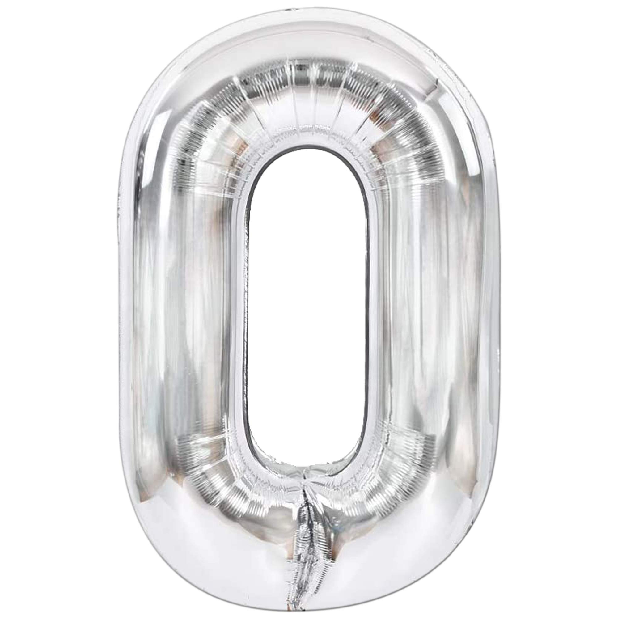 KatchOn Giant Silver Number 0 Balloons - Large, 40 Inch | Bright Shiny Silver Birthday Balloons | Birthday Decorations for Girls or Boys | Mix Match Your Number with Digital Silver Number Balloons