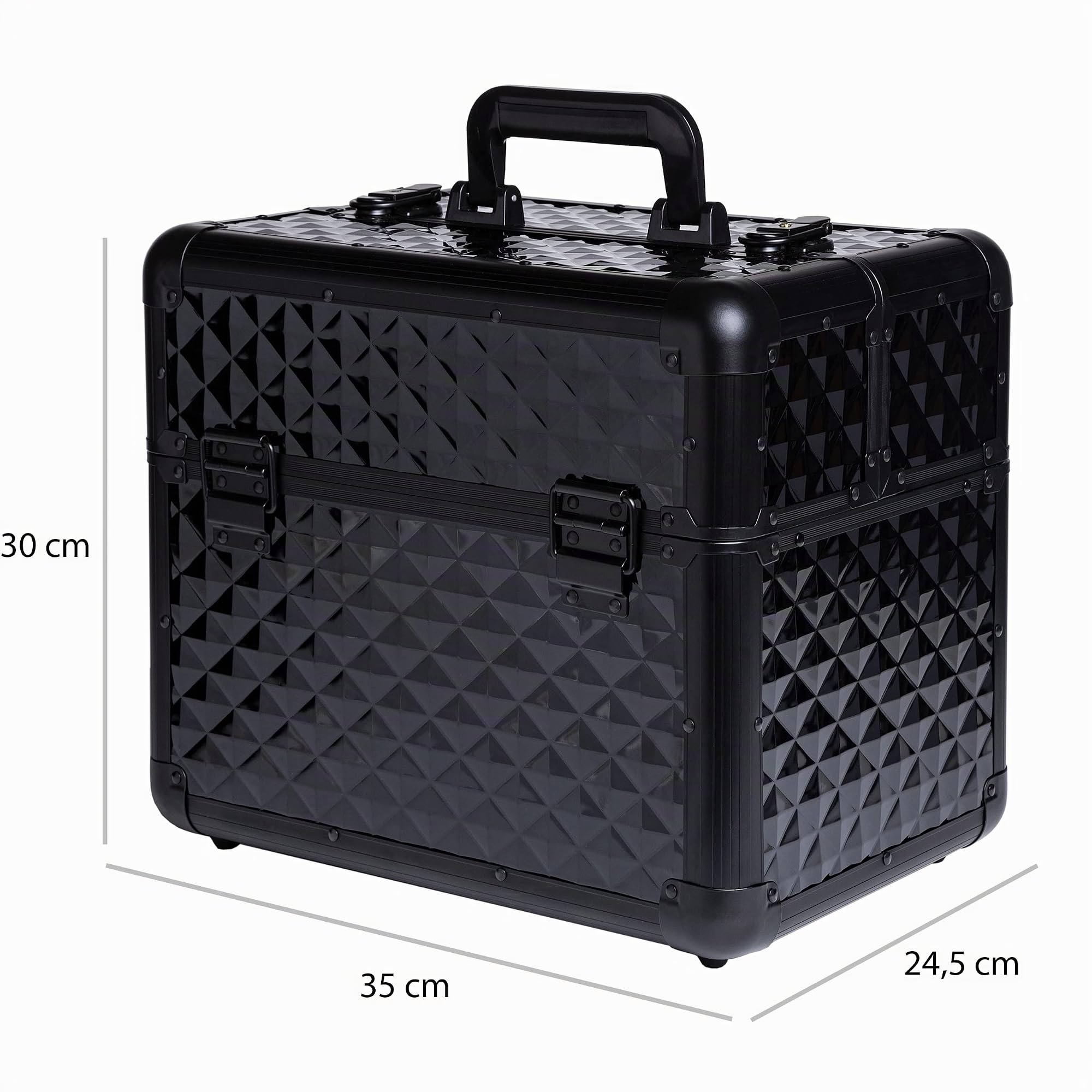 NÉONAIL Valigetta Porta Cosmetici - Portatrucchi - Custodia per Cosmetici - Beauty Case - Nero, Misura M