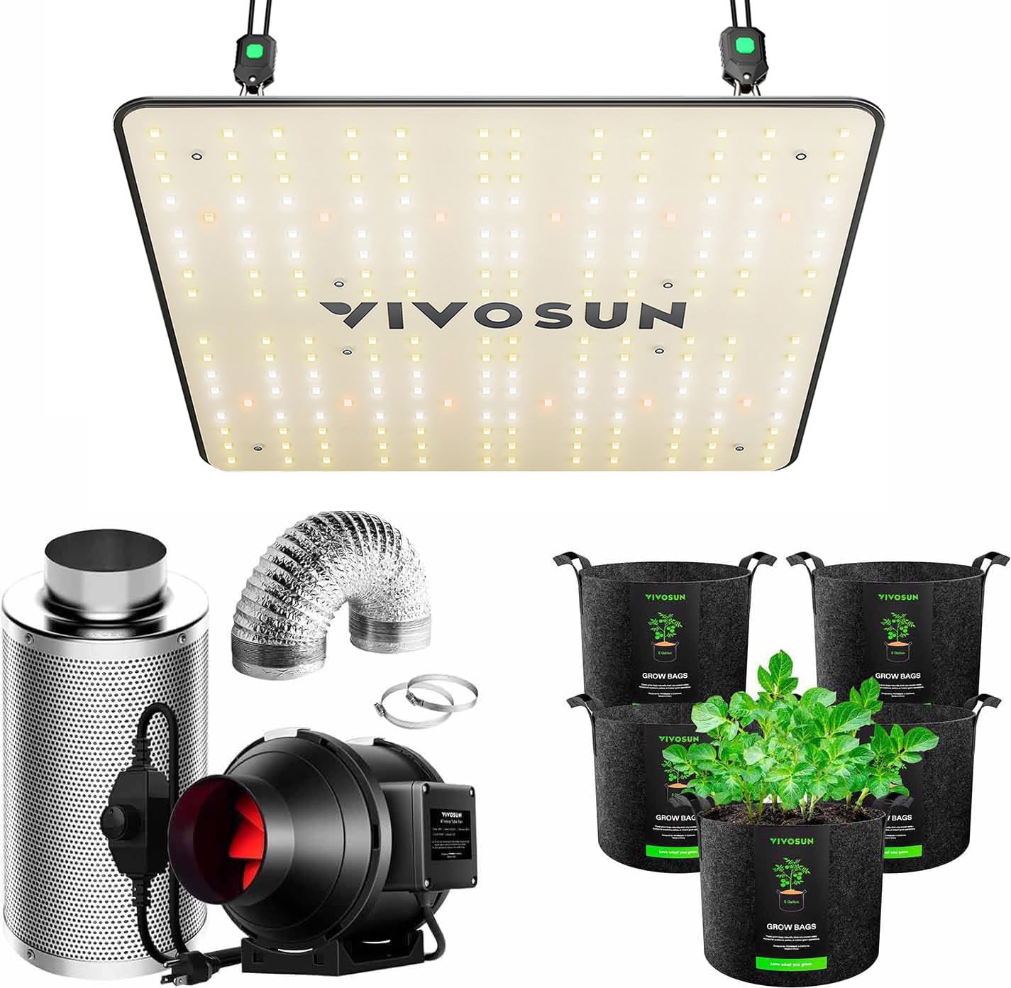 Amazon.com : VIVOSUN VS1000 LED Grow Light with Ventilation Kit 4