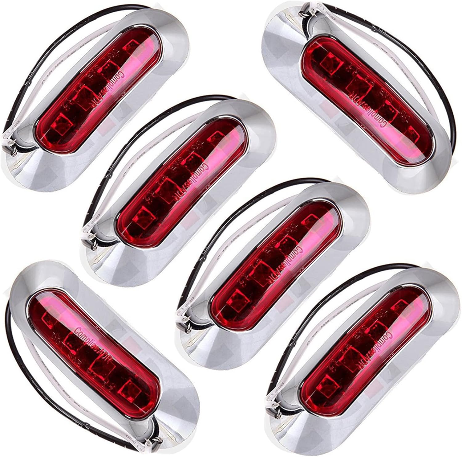 6pcs Emergency Light/Super Lighting, Boat Light/Navigation Light, Inner Light/Ceiling Light, then Rock Light is 29.6cm, 6 LEDs, Water and Dust Resistant,Hole Distance