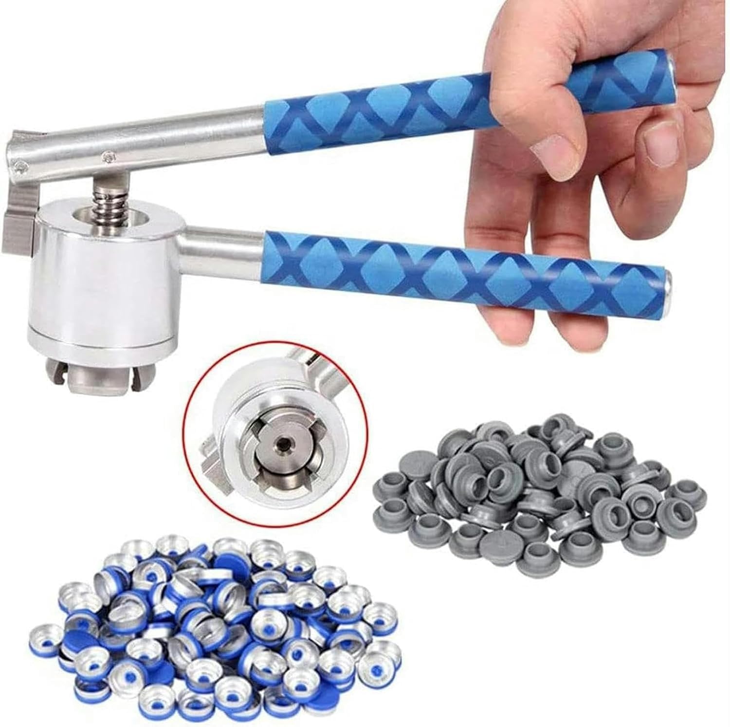 Crimpadora de viales de mano, herramienta esencial para sellar botellas de perfume, perfecta para viales abatibles de 20 mm