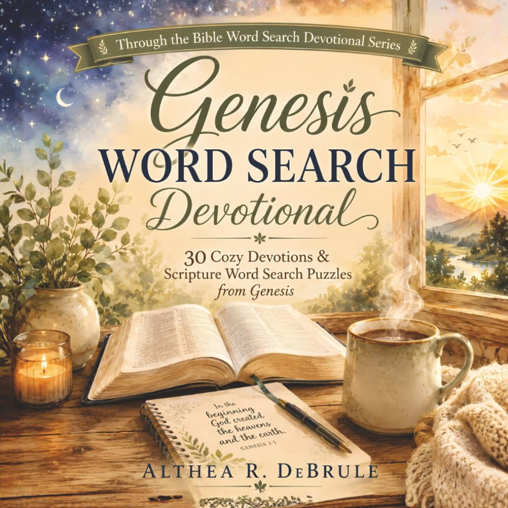 Genesis Word Search Devotional: 30 Cozy Devotions & Scripture Word Search Puzzles from Genesis (Through the Bible Word Search Devotional Series)