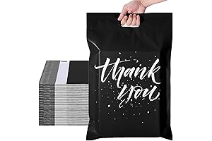 Thank You Poly Mailers (10x13 inches, Black, Pack of 100)