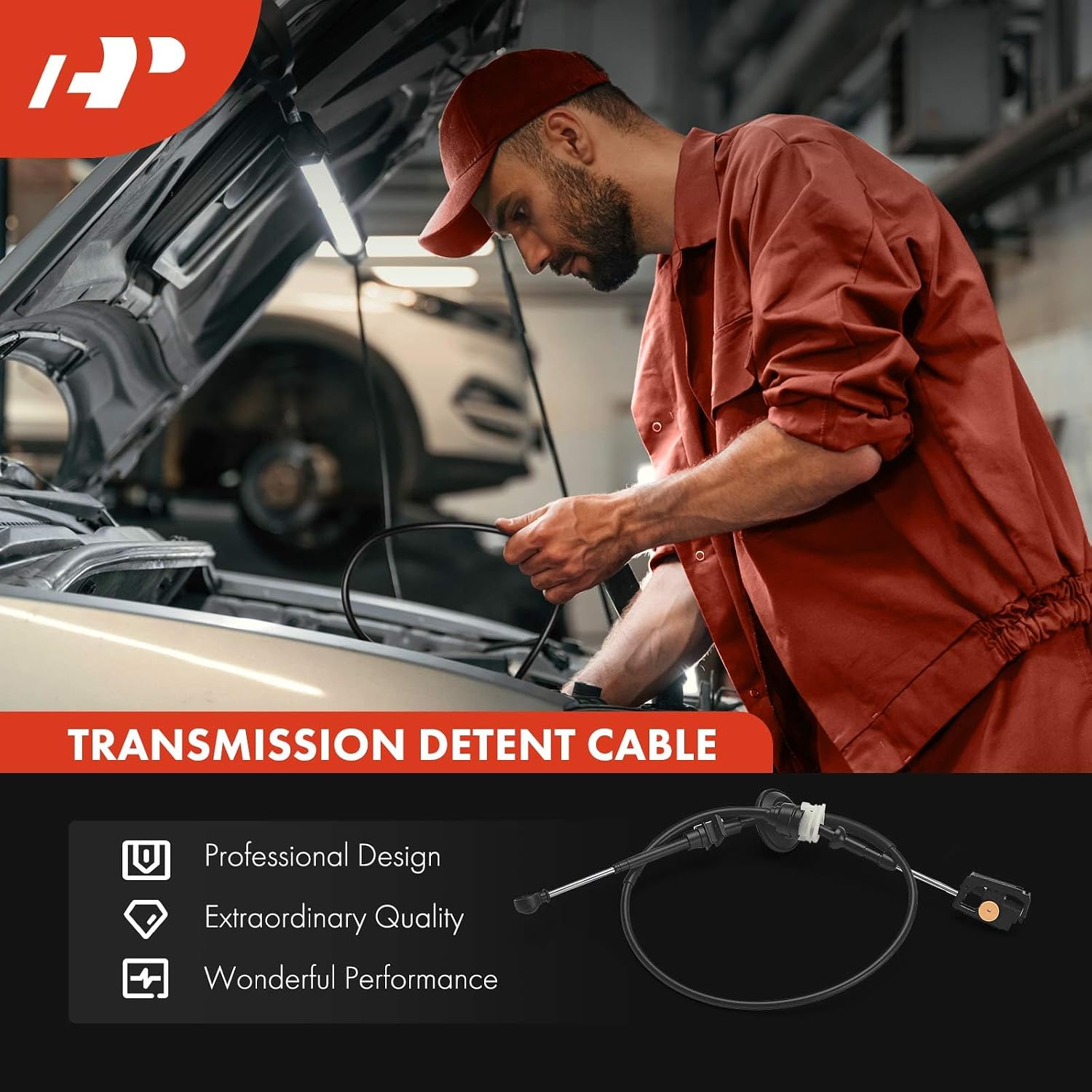 A-Premium 45.79 inch Automatic Transmission Detent Cable Compatible with Ford F-150 2007-2010 & Nissan Frontier 2007-2018 & Lincoln Mark 2007, Automatic Transmission only