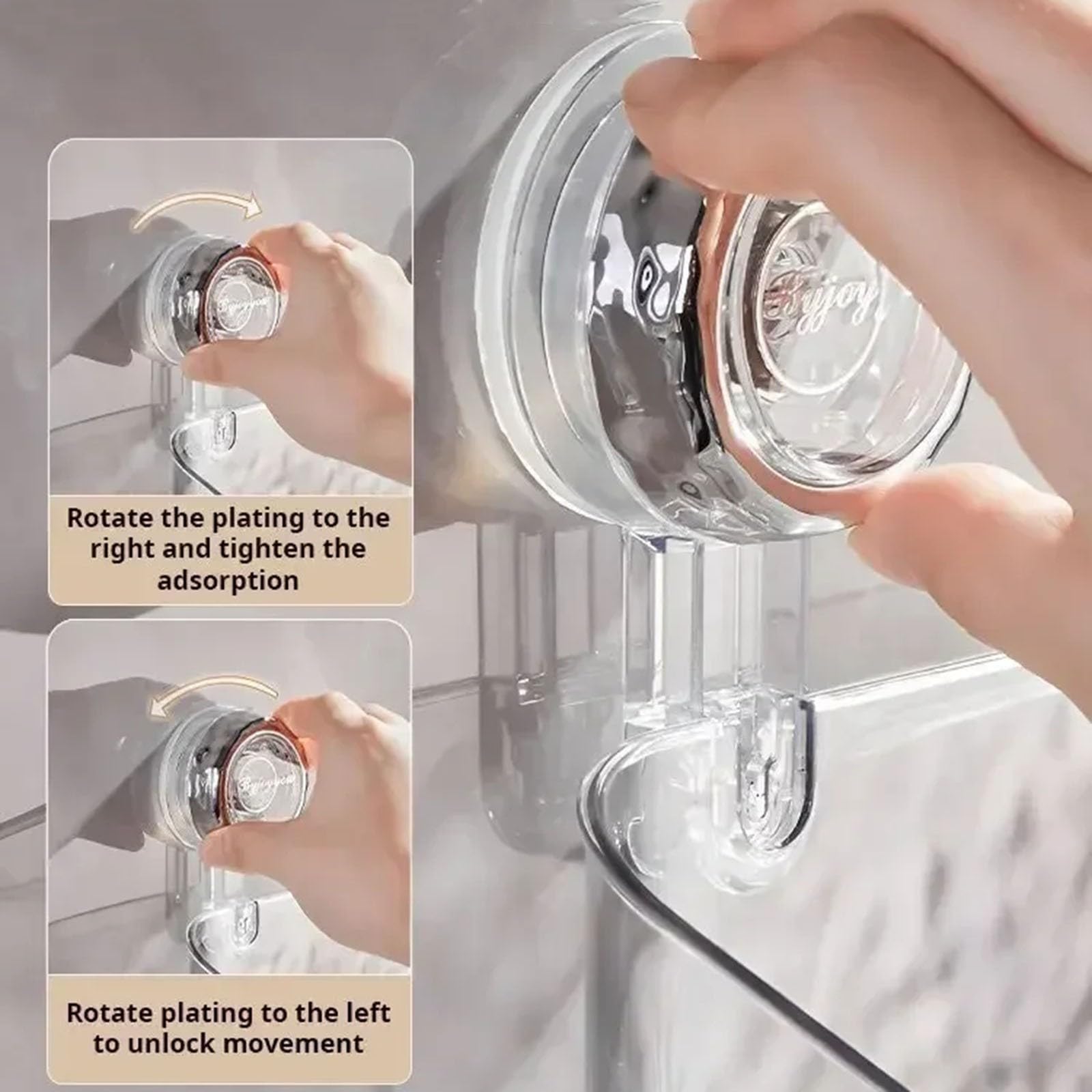 Transparentes Gletschermuster Saugnapf Regal, Abnehmbarer Dusch Saugnapf Regalkorb eine Sekunde Installation Saugnapf Badezimmer Duschaufbewahrungs Organizer(E)