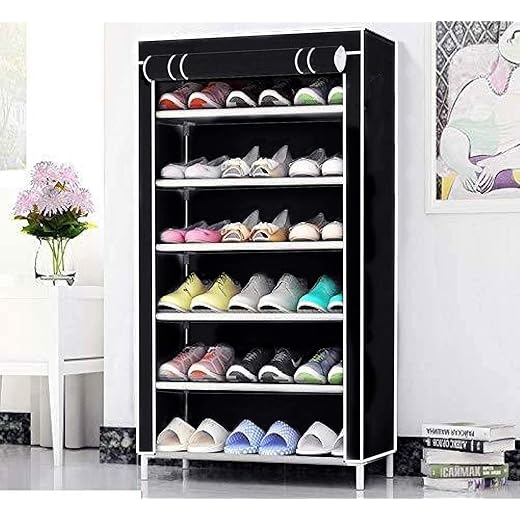 Ebee Iron Collapsible Shoe Rack 6 Shelves