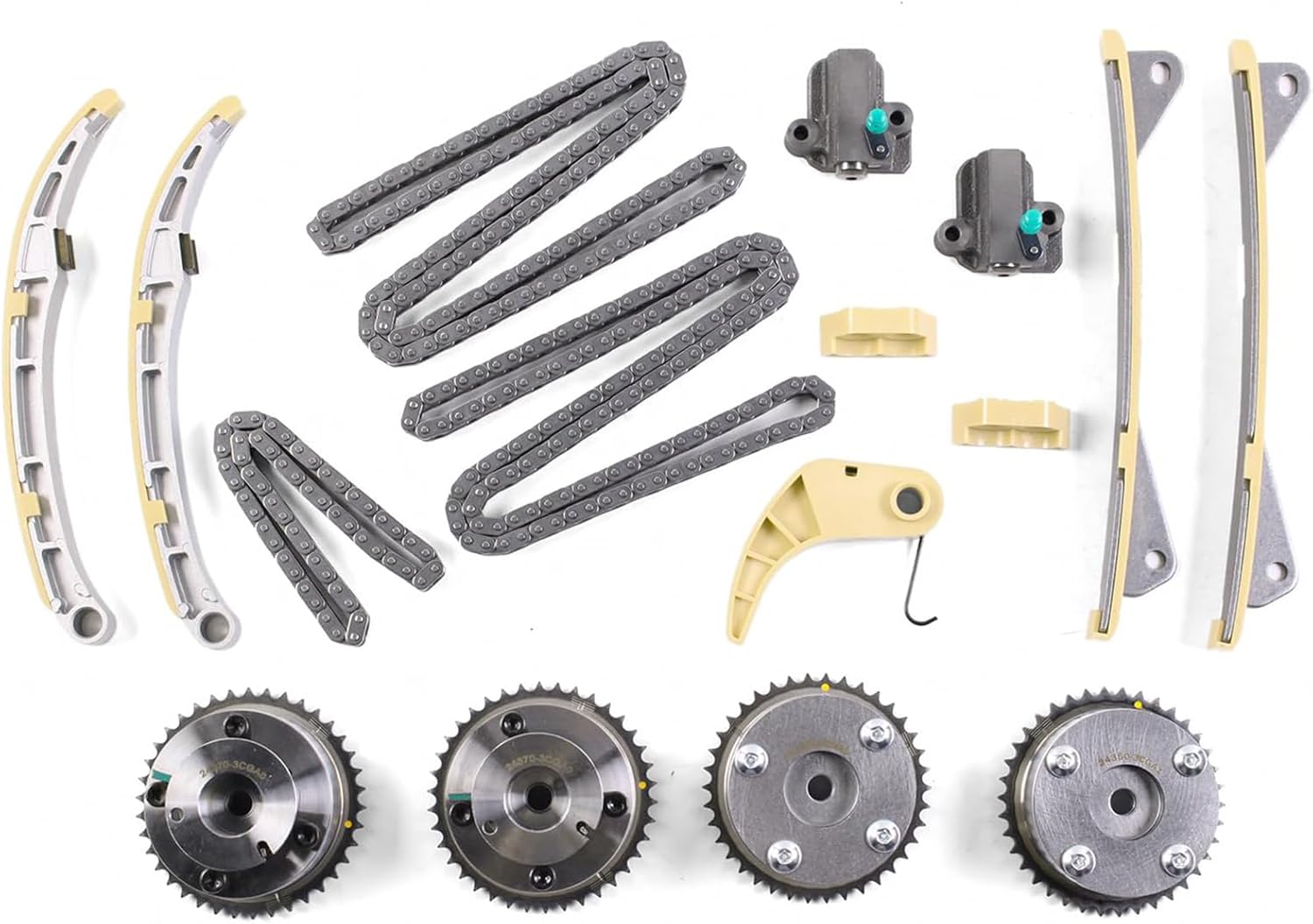 AUCERAMIC 16 pcs Engine Timing Chain Kit with VVT Gears Fit for Hyundai Azera Santa Fe Palisade Genesis G70/G80/G90 for Kia Cadenza K900 Sedona Sorento 2012-2022 3.3L 3.8L