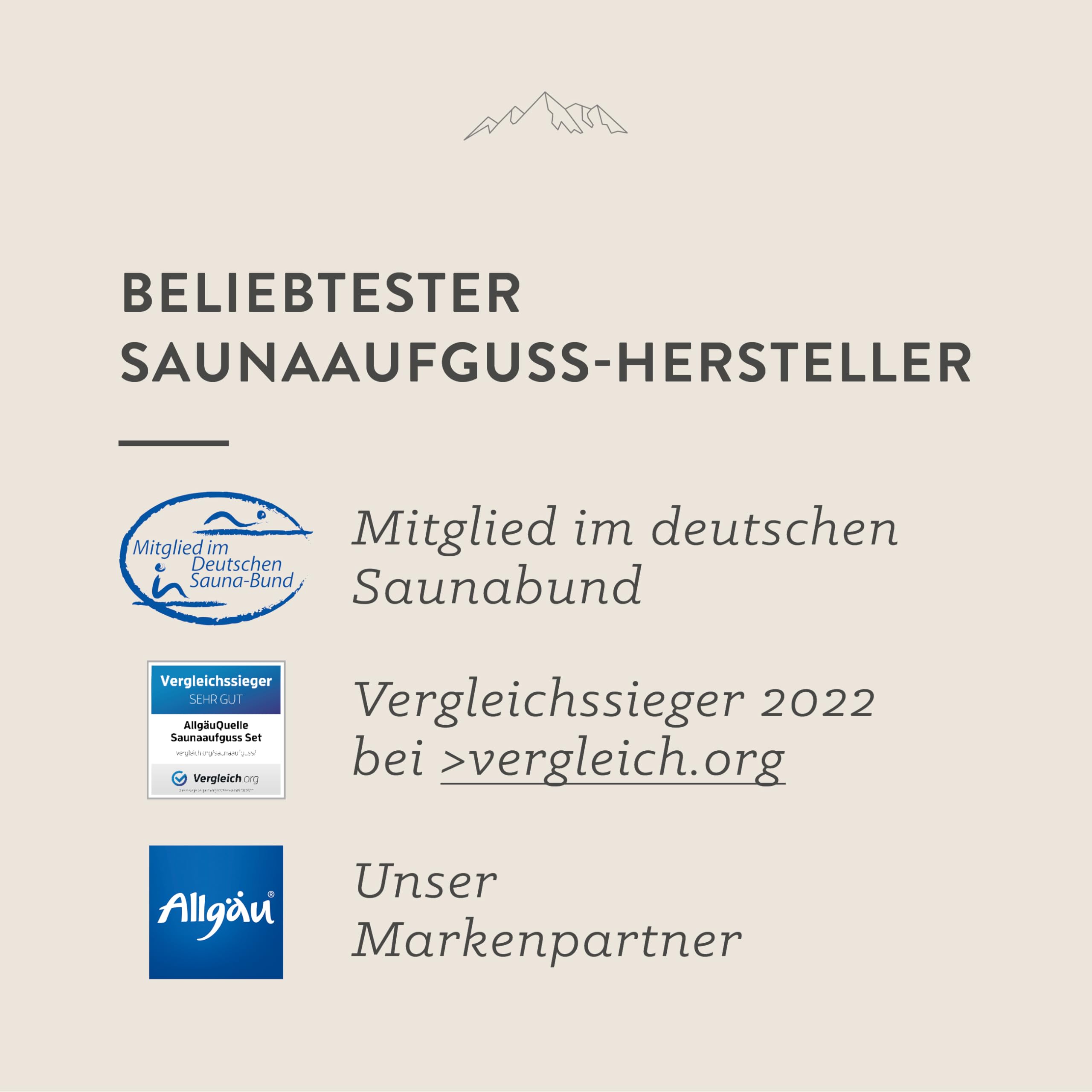 AllgäuQuelle® Saunaaufguss Set Bio 4er 4x100ml Sauna Zubehör