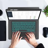 FOGARI Samsung Galaxy Tab S8 Ultra 14.6" Háttérvilágítású Bluetooth Billentyűzet Tok Érintőpaddal - Rózsaszín AZERTY Vezeték Nélküli Védőtok 6