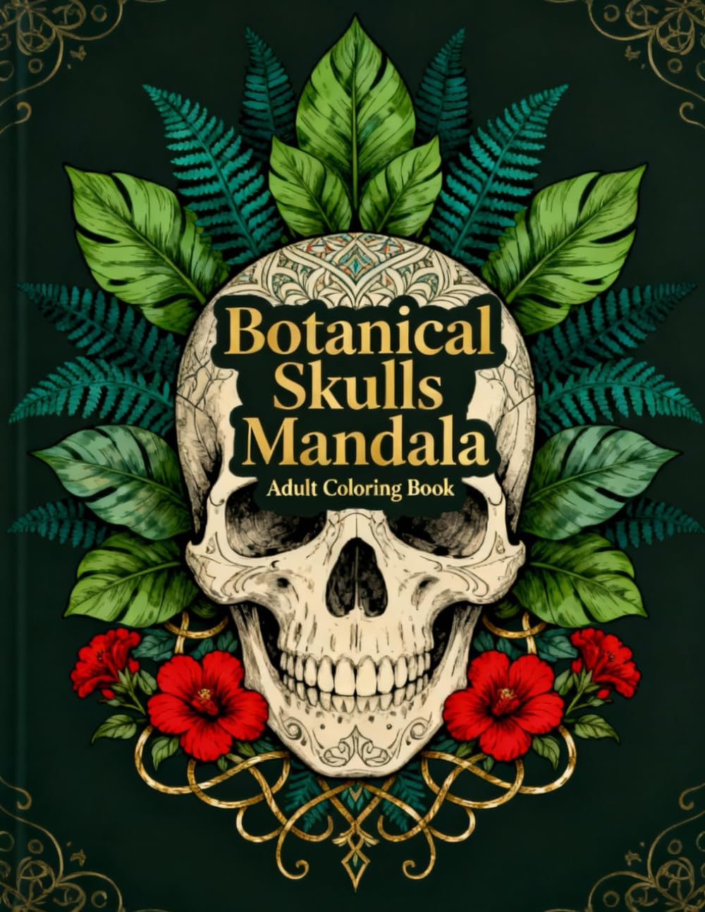 Botanical Skulls Mandala: An Elegant Gothic Botanical Adult Coloring Book for Relaxation, Stress Relief, and Creative Mindfulness