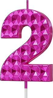 2 Birthday Candle, 2nd Birthday Candle 20 21 22 23 24 25 26 27 28 29, Number 2 Candle, Birthday Cake Number Candles Rose, Second Birthday Candle, Number 2 Cake Topper