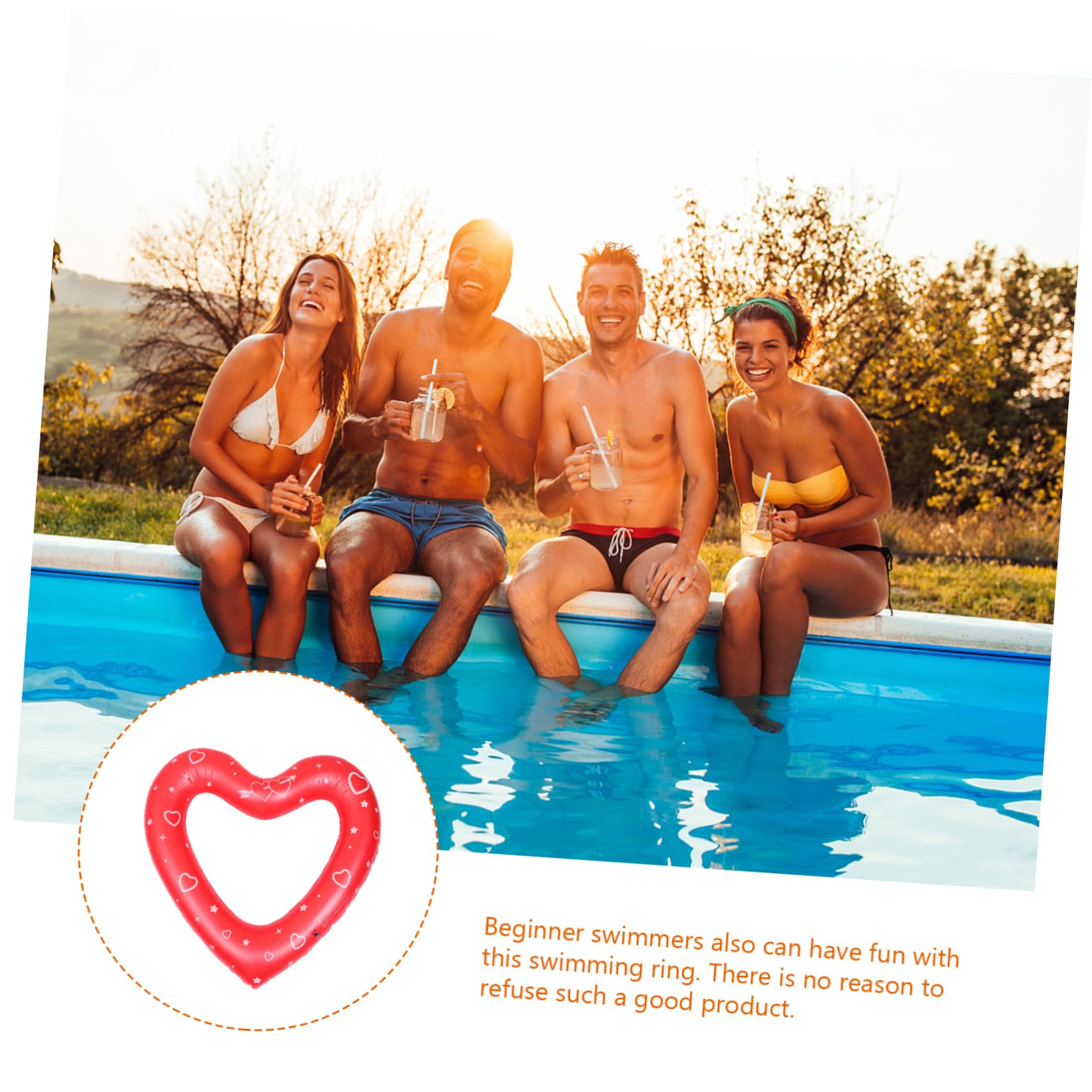 BESTonZON Anneau De Natation d'amour Jouets De Piscine D'Été Flotteur De Piscine Piscine pour Enfants Piscine Gonflable Chaise Longue De Piscine De Bronzage Flotteur De Piscine en