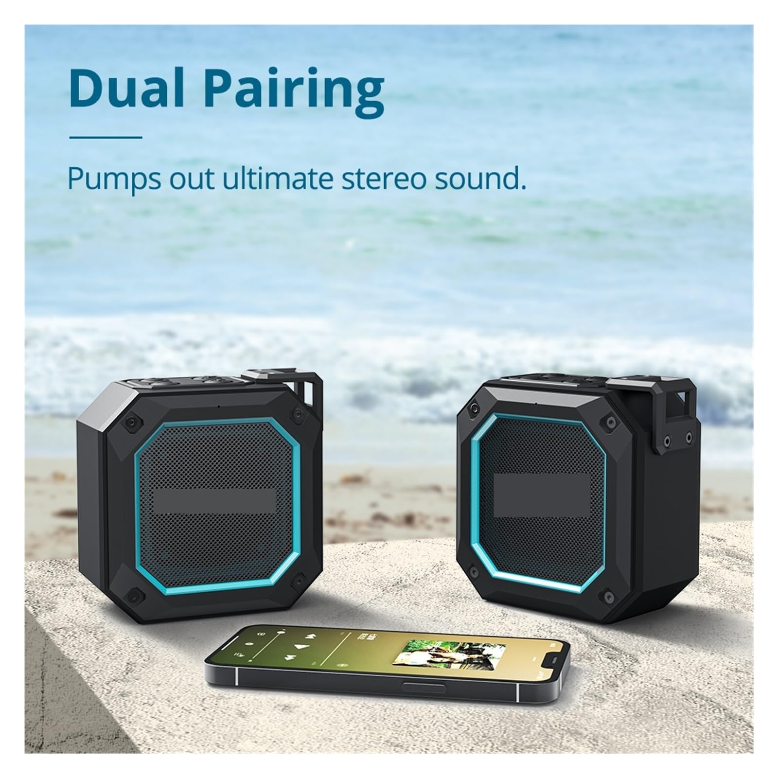 Wzmacniacz głosu, Przenośny Głośnik Z 2 Głośnikami I 5.3, True Wireless Stereo, Dwoma Trybami EQ, Wodoodpornością IPX7, Do Prysznica