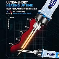 Vista 2 de Kit de soldador electrónico Pistola de soldadura LCD digital de 80 W con interruptor de encendidoapagado, temperatura ajustable controlada