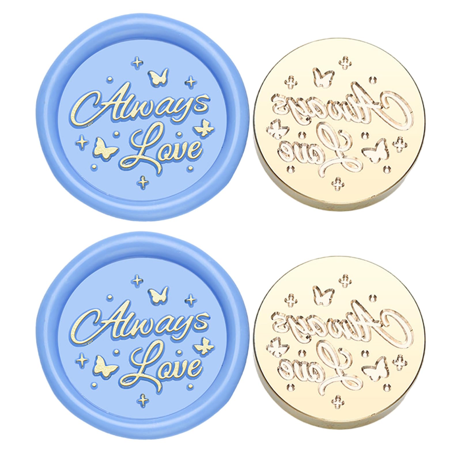 Jazuaiao 2Pieces Vintage Sealing Stamp Head for Wedding Invitations Envelope Scrapbooking Embossed Sealing Stamp Replacements Christmas Seal