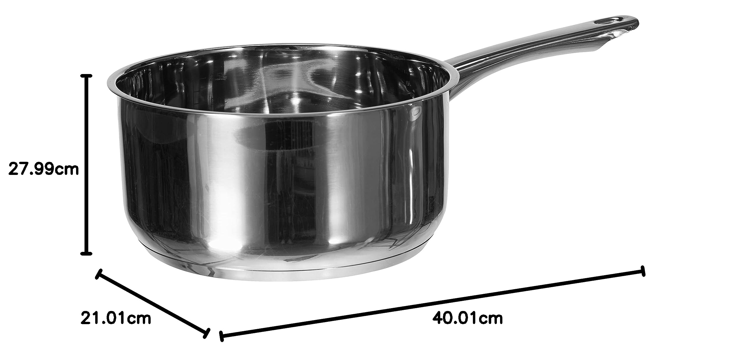 KAMBERG Set 5 Casseruola 12, 14, 16, 18, 20 cm, Acciaio Inox, Manico anti Calor, Tutti Fornelli y induzione