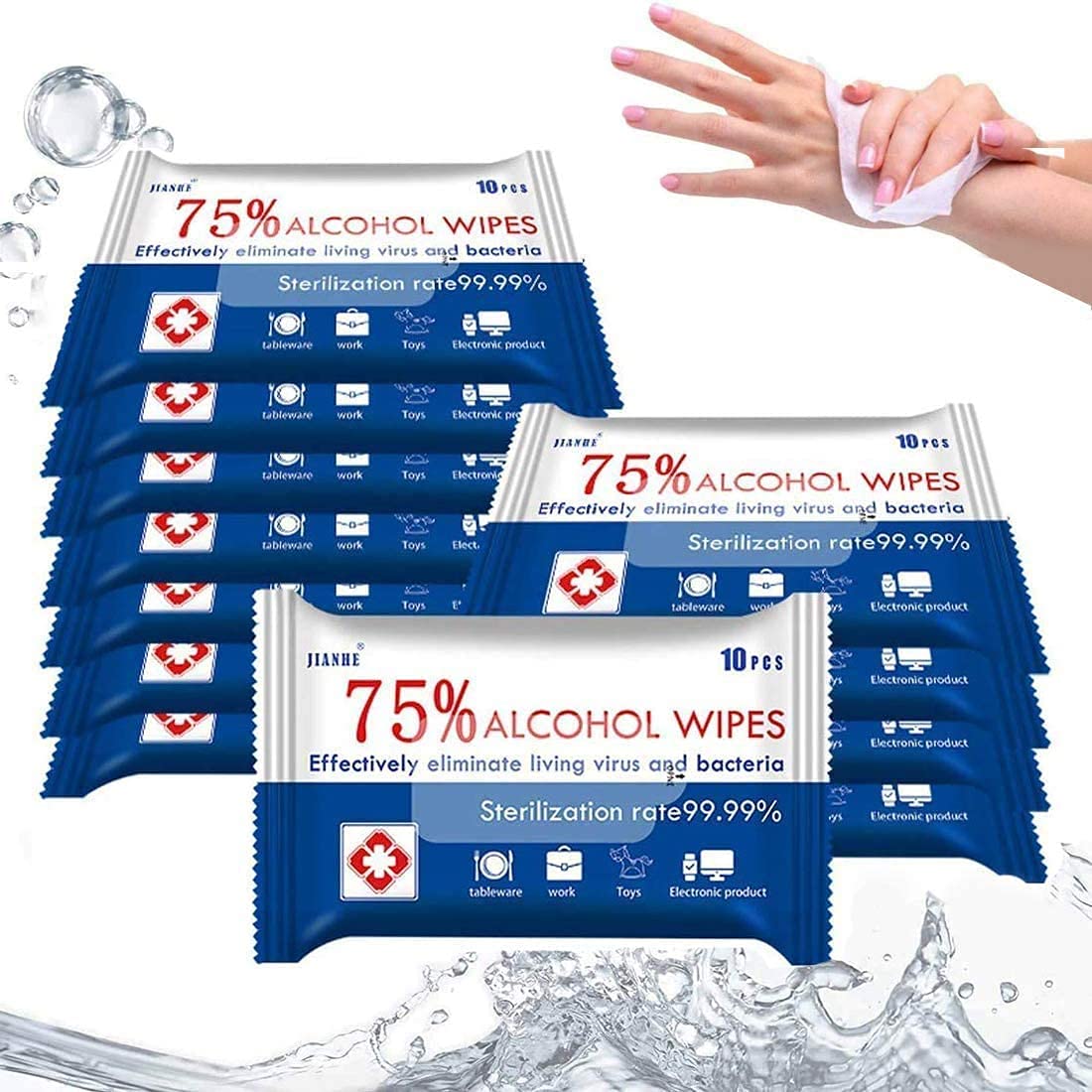 Buy Alcohol Wipes 75 Alcohol Detergent Wipes, Large Wet Wipes Travel