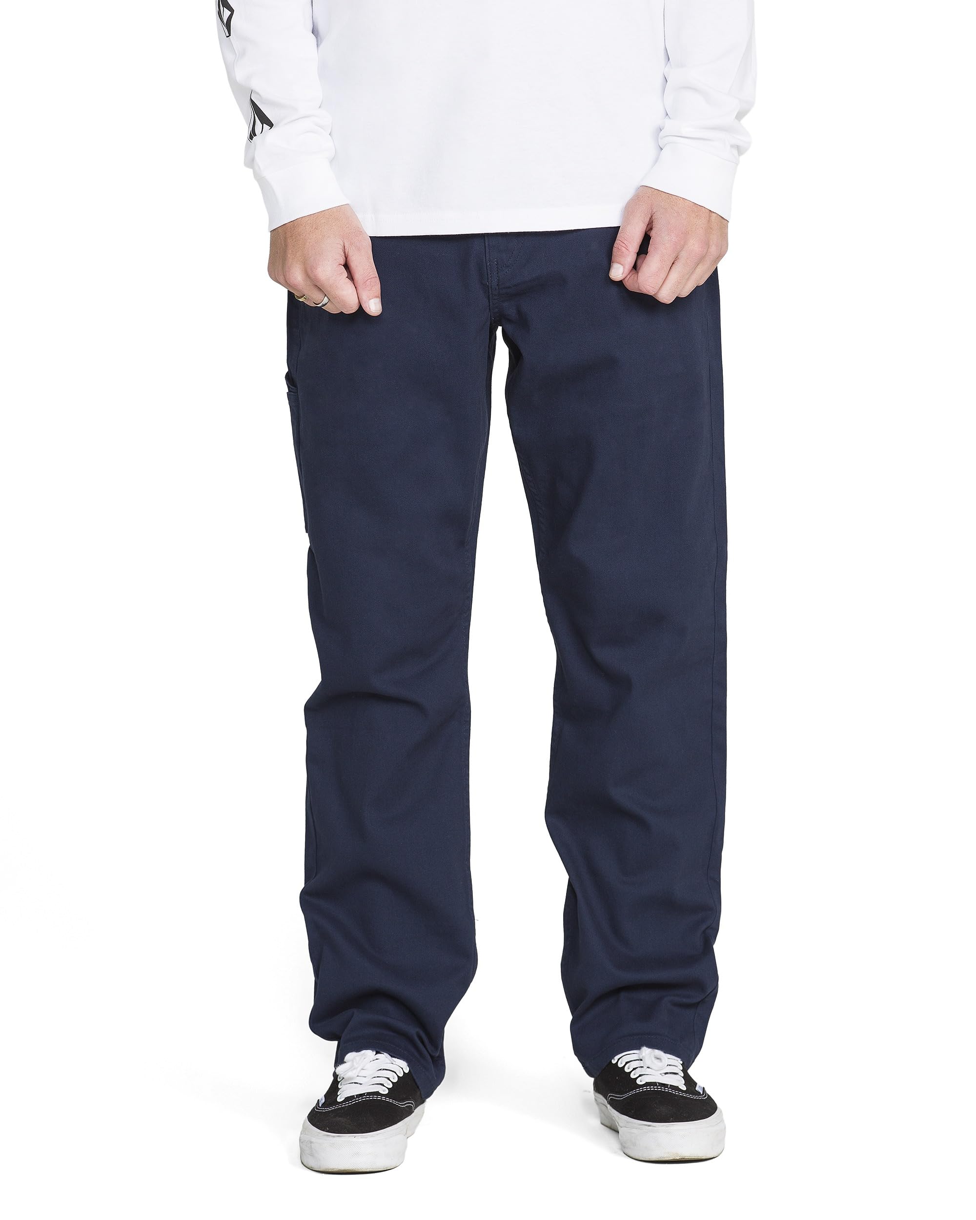 Volcom Mens Tustin Utility Workwear Pant – Durable Cotton Twill Pants with Utility Cargo Pockets, Dark Navy, 38