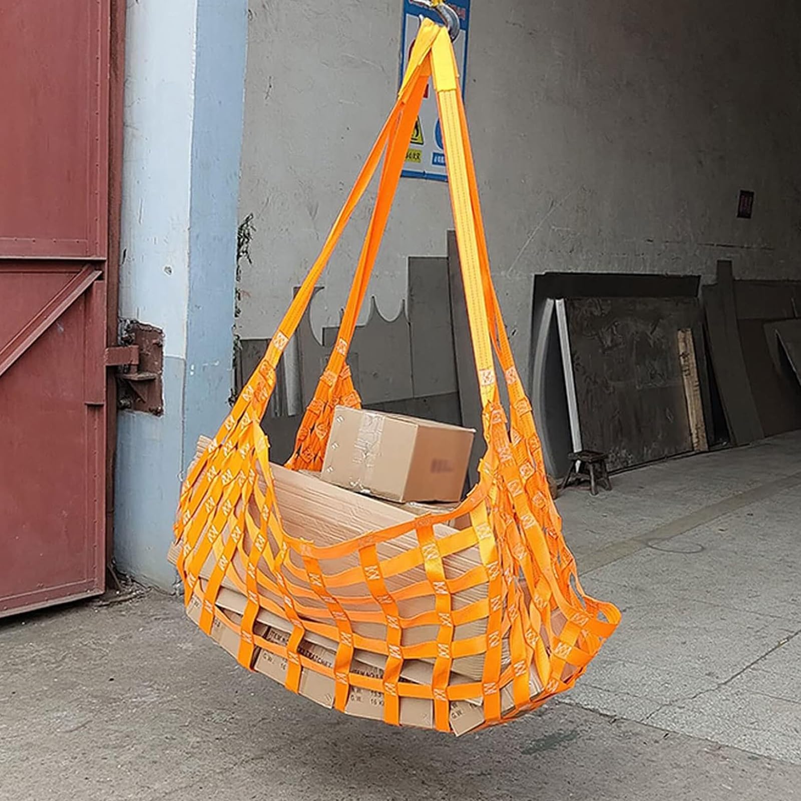 WQPMNYG Hoisting Lifting Nets,Heavy Duty Cargo Net for Hoisting & Towing, 2000kg Load Capacity, Safety Sling Lifting Net for Construction & Moving, 2.5x2.5m (8.2x8.2ft)
