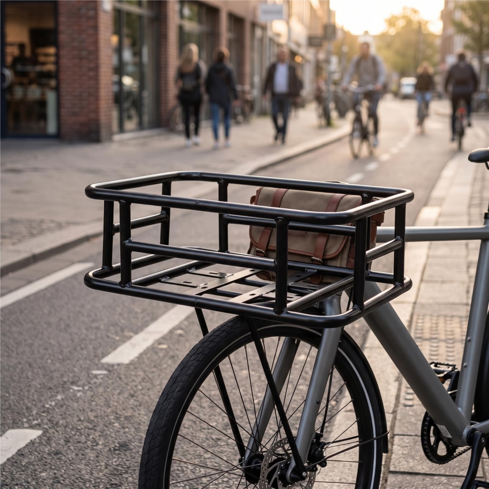Panier Arrière Vélo Porte-Bagages Cargo Course Cadre Soudé Résistant avec Finition Protectrice Chargement Rapide Ouverture
