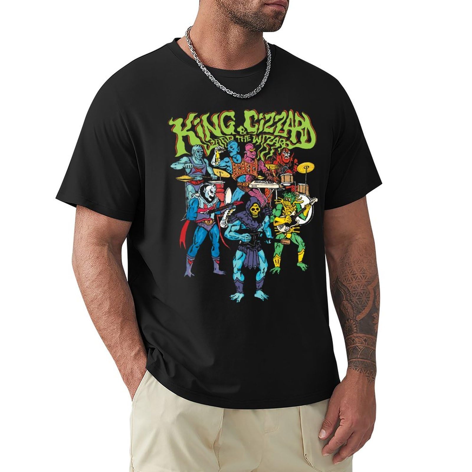 FLONTYMen's Crewneck Short Sleeve Cotton T-Shirts - Fashionable Printed Graphic Tees