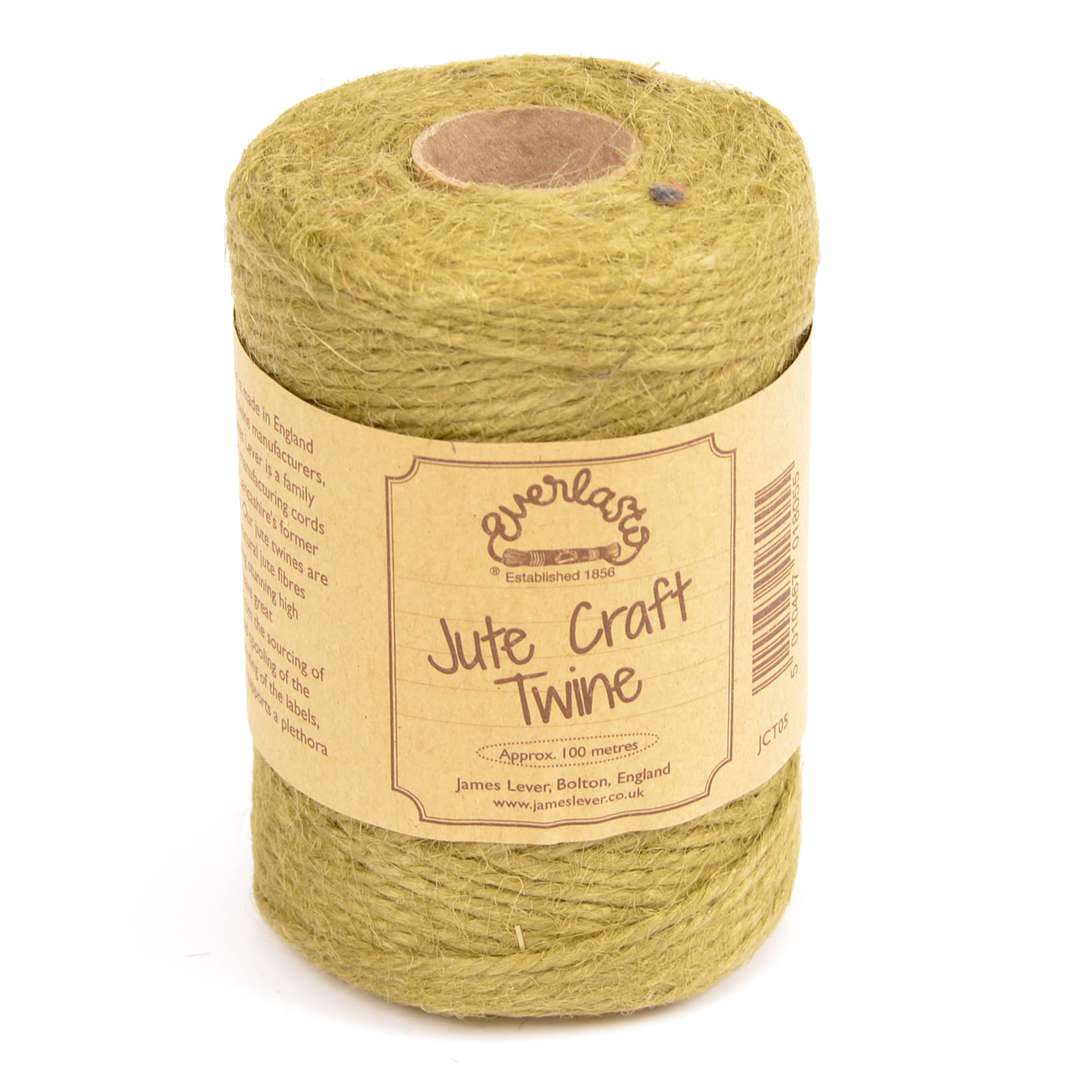 Everlasto Olive Natural Coloured Jute Craft Twine 100M Spools (Olive)