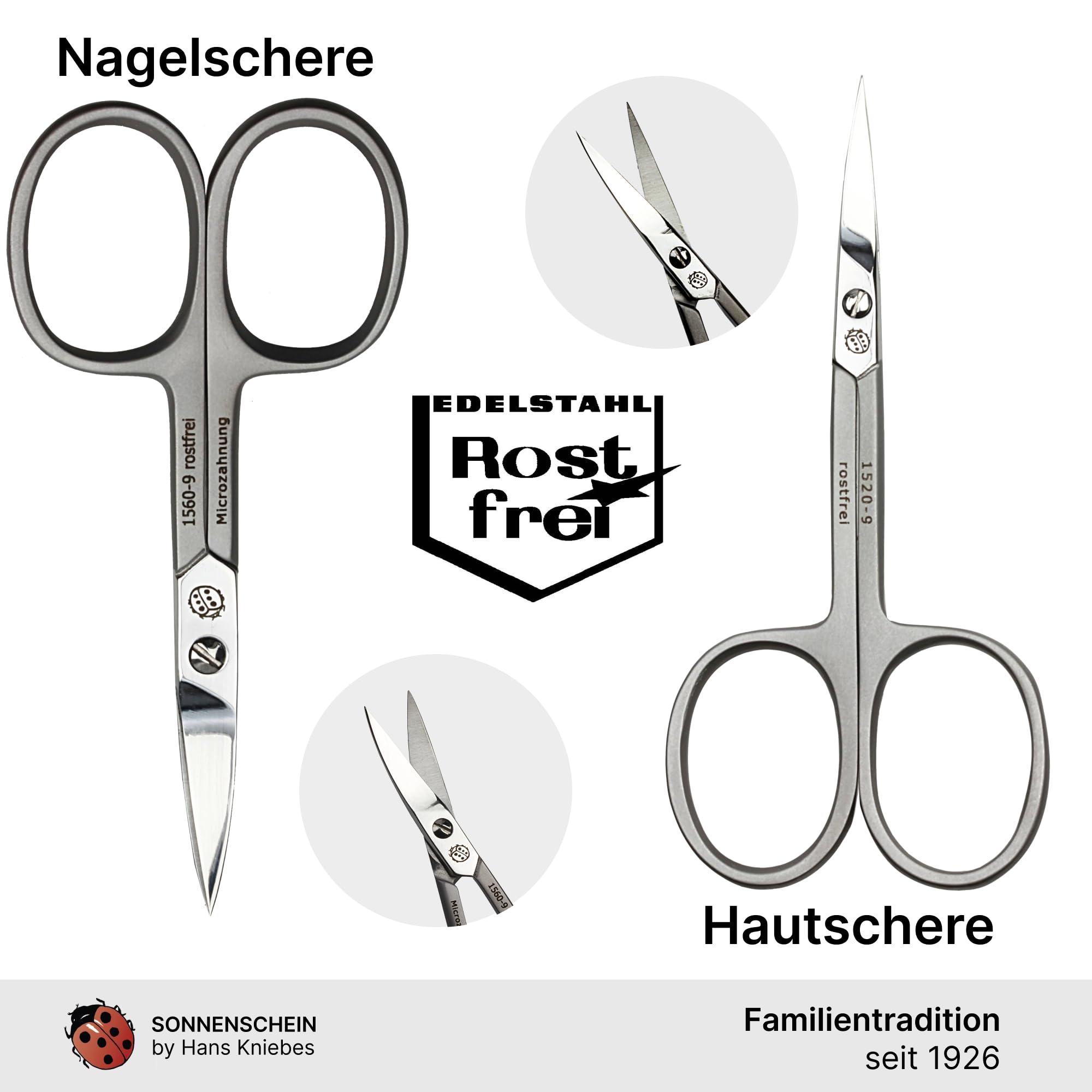 Manicure Set, 5-Piece Nail Care Set, Nail Scissors, Cuticle Scissors, Nail File, Tweezers and Double Instrument - Image 2