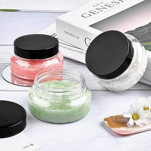 Miniatura 6 de TUZAZO Recipiente de plástico de 5 onzas con tapas sin BPA, paquete de 24 recipientes vacíos redondos transparentes para cosméticos para loción,