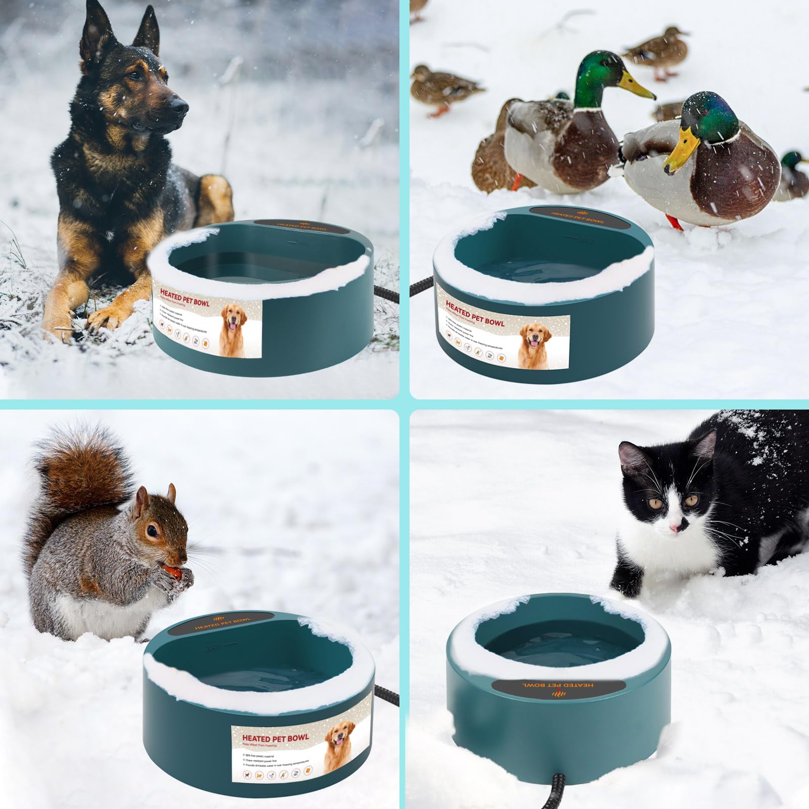 PETLESO Beheizter Hundenapf – Anti-Frost Wassernapf Für Haustiere Im Freien, 35W, 2,2L (0,58 Gallonen)