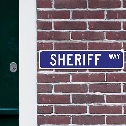 Miniatura 4 de Letreros personalizados de Sheriff Street para exteriores, letrero de metal de metal para decoración de sheriff, arte de pared de sheriff,