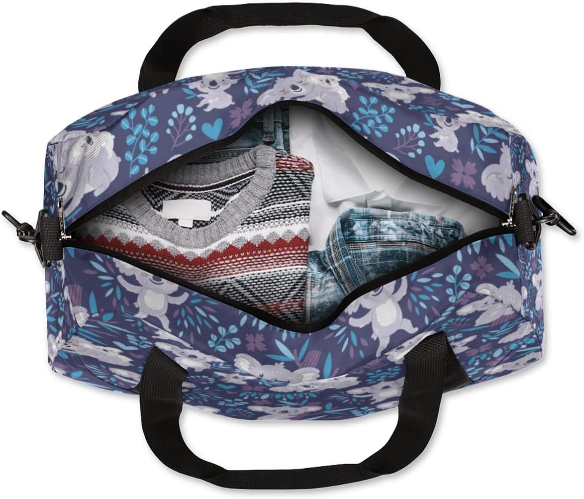 Cute Koala Animal Kids Duffle Bag Girls Dance Bag Lightweight Water Resistant Foldable Sports Gym Bag Weekender Overnight Sleepover Carry On Travel Bag for Boys Girls