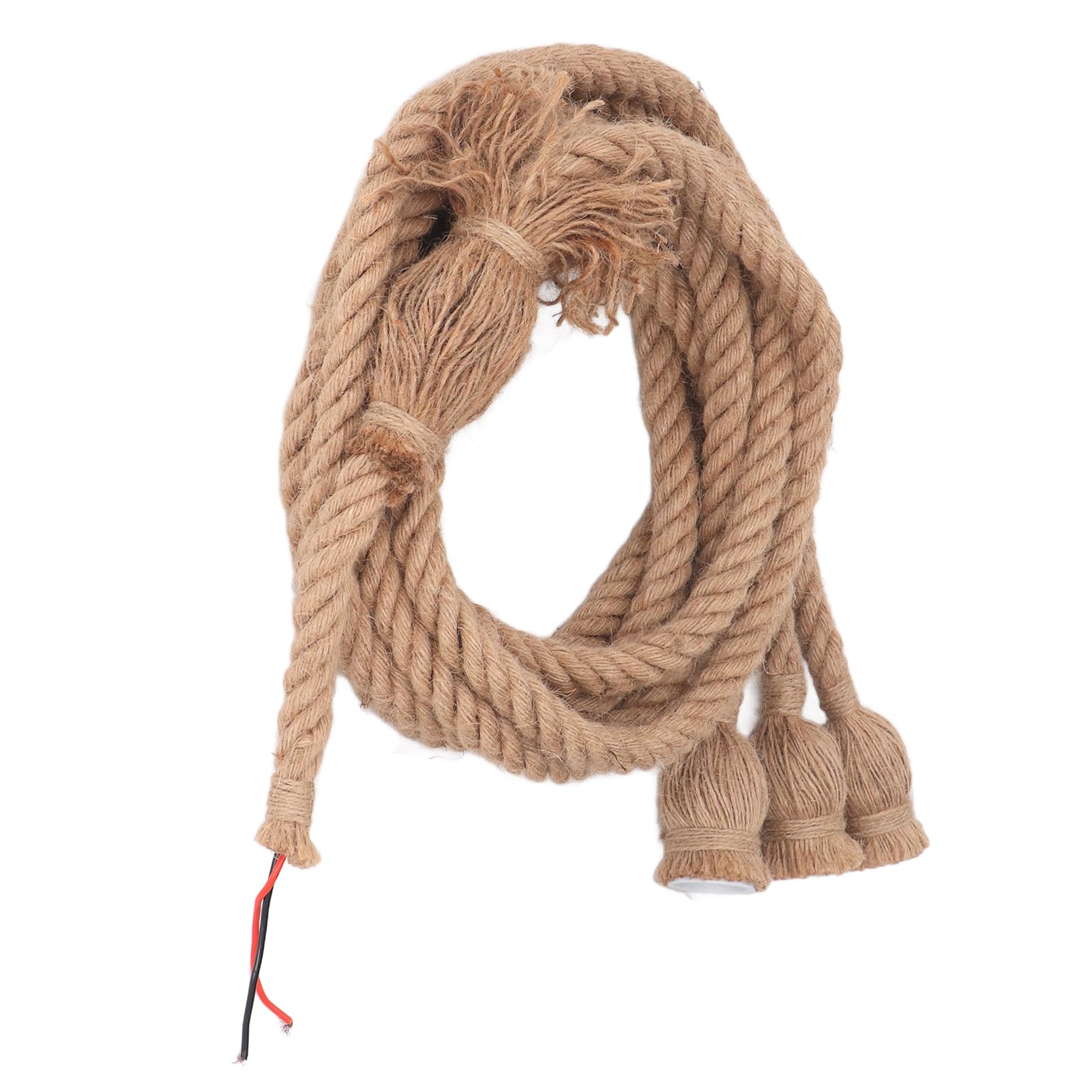 Lámpara Colgante Cuerda de Cáñamo Vintage, 3 Cabezas Cable de Luz Colgante de 6.6 Pies, Casquillo E26 E27 Accesorio de Iluminación Colgante para Restaurante Bar Granja Lámpara