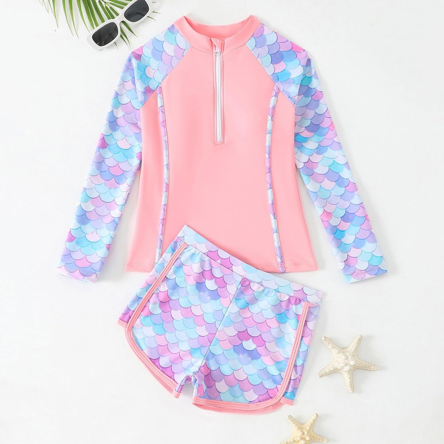 2 Piece Bathing Suit Two Piece Cute Adjustable Beach Stretchy Soft Print Swimwear Athletic Quick Drying Pool Girls' Swimsuits