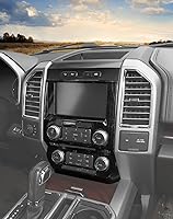 Vista 7 de Voodonala - Funda para panel de control del volumen de navegación de la consola central para Ford F150 2015-2020, grano de madera negro