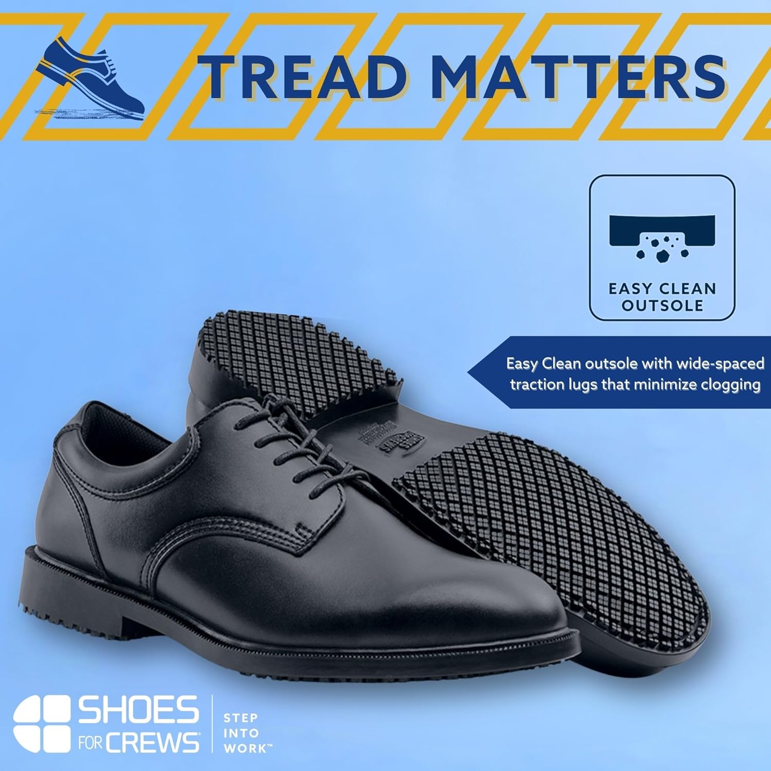 Shoes for Crews Men's Slip-Resistant Oxford Shoes - Comfortable, Non-Slip Work Shoes for Men - Ideal for Hotels, Hospitality, Office, Restaurants - Cambridge - Image 2