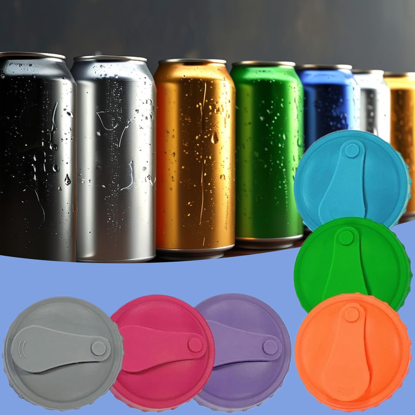 Lot De 6 Couvercles Réutilisables Pour Canettes - Bouchons Étanches En Silicone - Gardez Vos Boissons Fraîches Plus Longtemps !