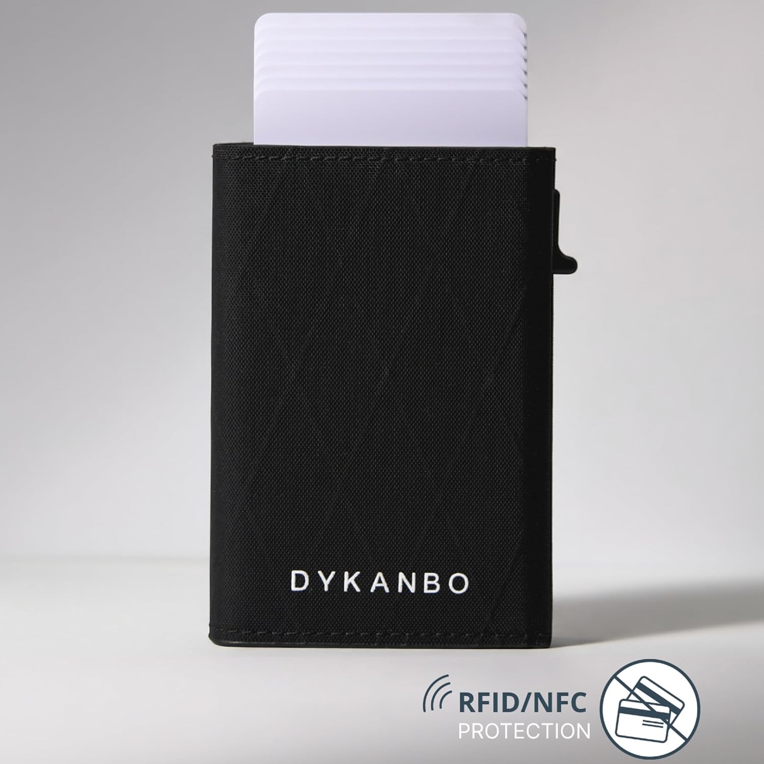 Men's Slim RFID Pop-Up Aluminium Card Holder with Contactless External Pocket and ID Window, 7 Cards + 4 Compartments, Banknote Compartment, 98 × 65 × 18 mm – Men's Pocket Card Holder